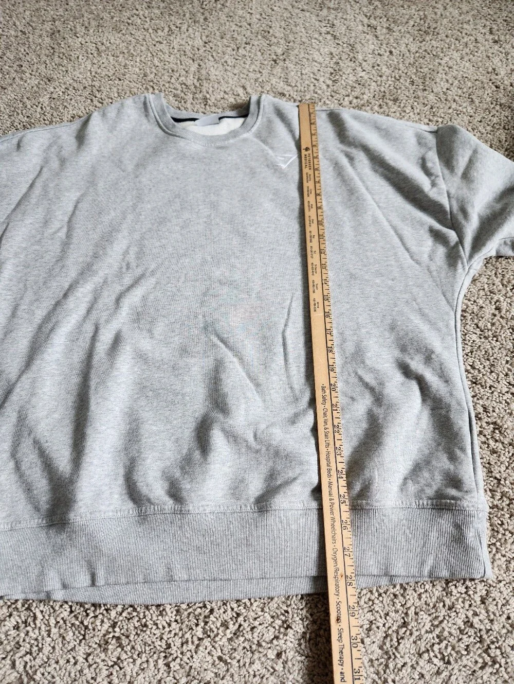 Gymshark Crest Oversized Crew Sweatshirt Grey Size XL
